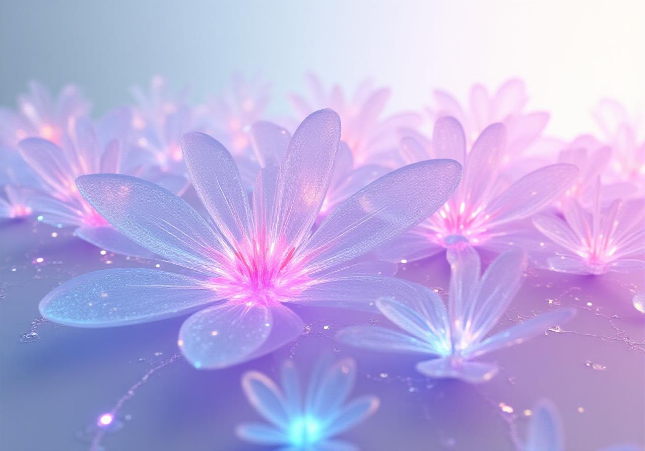 Digital floral ecosystem illustration